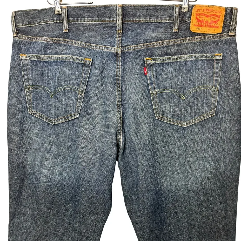 Levi’s 559 Relaxed Straight Jeans 46x30 (28) Big Tall Mid Wash Cotton Workwear